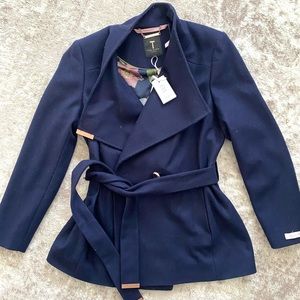 Ted Baker wool cashmere wrap coat